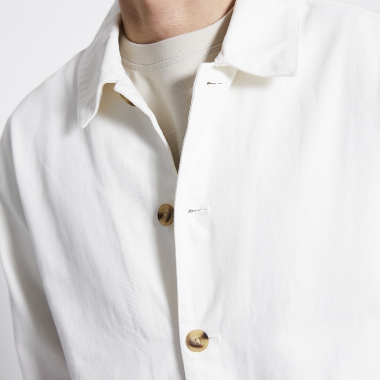 Cotton twill overshirt "Troy" Off white
